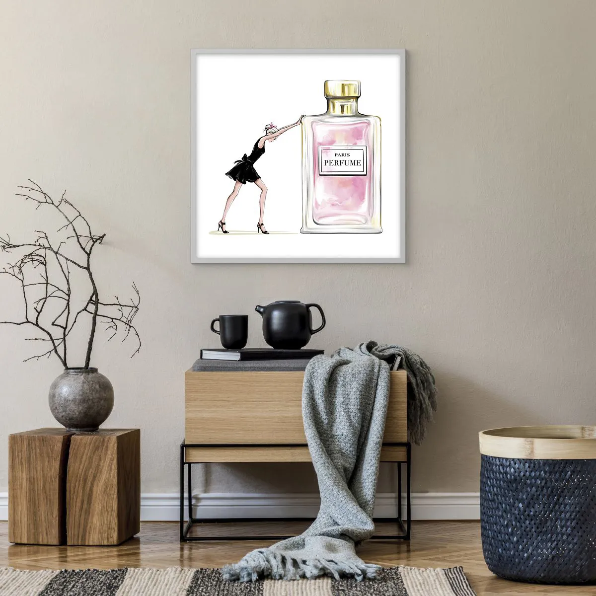 Poster in cornice bianca - L'essenza della femminilità - 60x60 cm