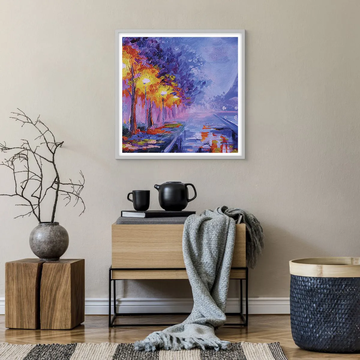 Poster in einem weißen Rahmen - Ein Traumspaziergang - 60x60 cm