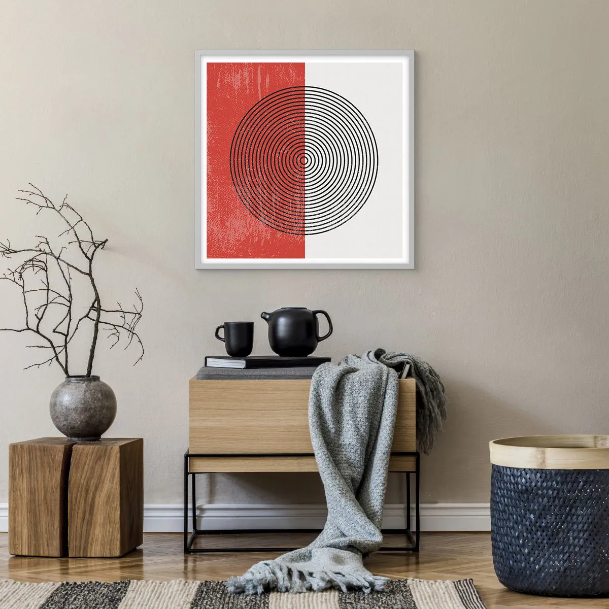 Poster in einem weißen Rahmen - Auf den Punkt gebracht - 60x60 cm