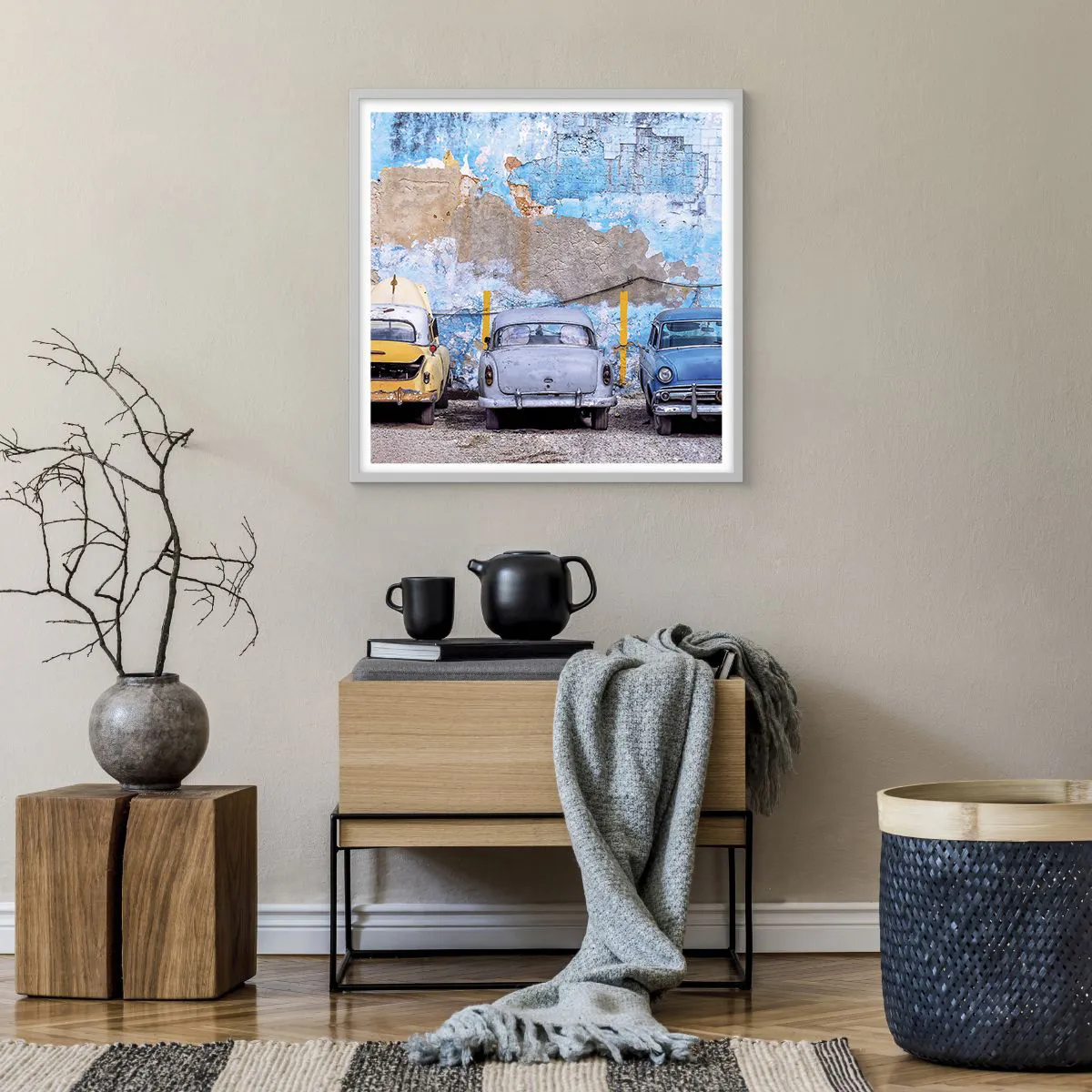 Poster in white frmae - Meeting of Veterans - 60x60 cm