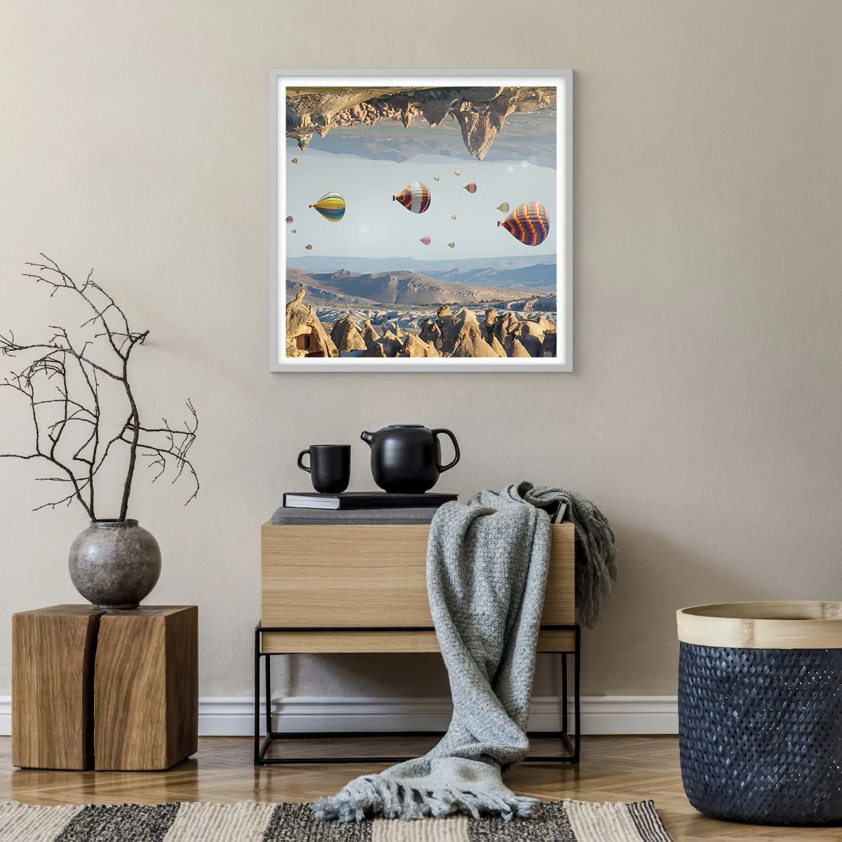 Affiche dans un cadre blanc - Poster - Ici, tout est possible - 60x60 cm