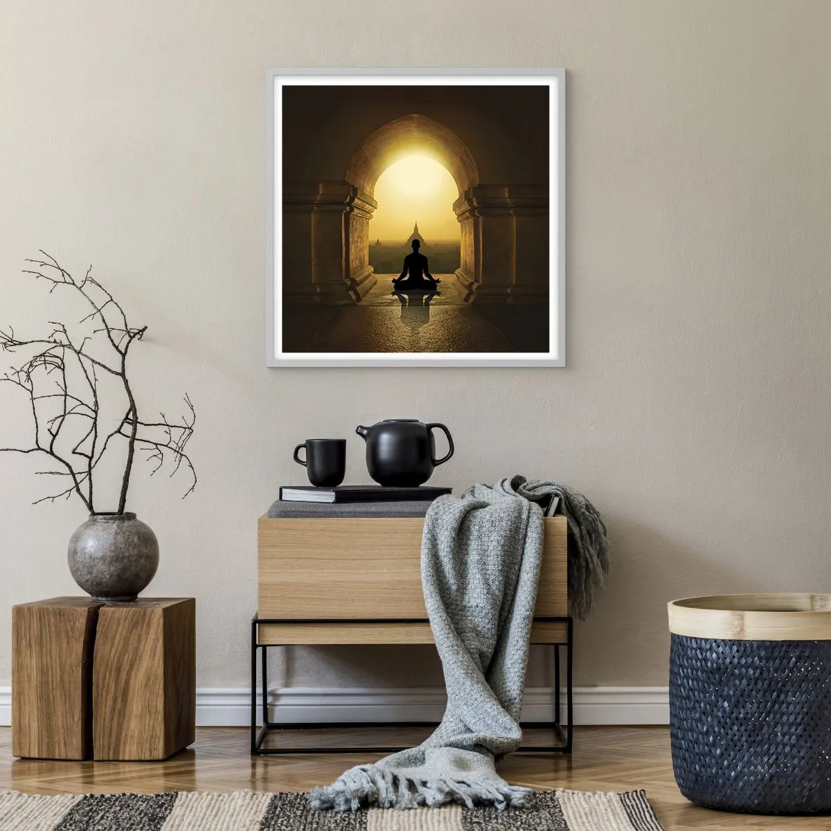 Poster în ramă albă - Armonie completă - 60x60 cm