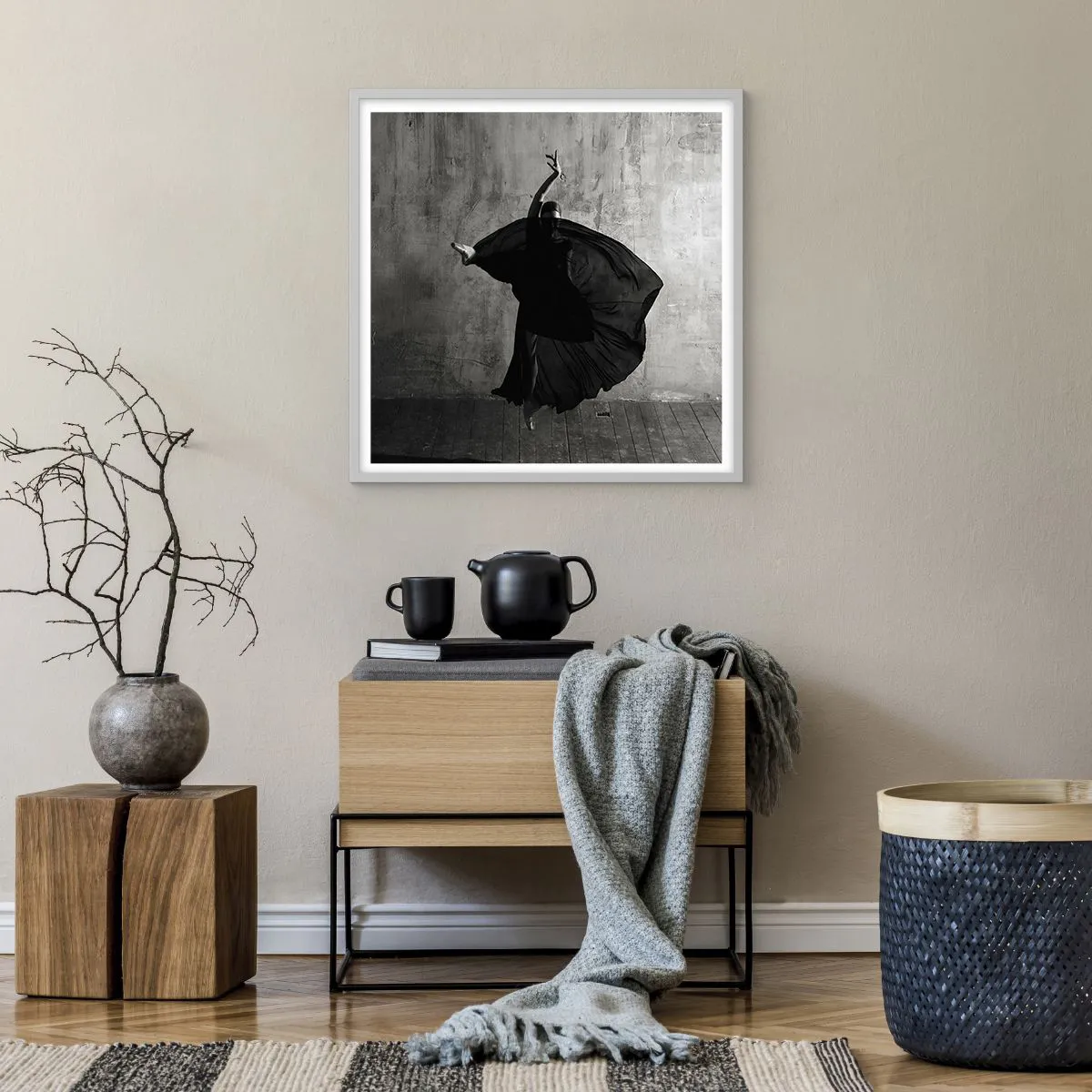 Poster in cornice bianca - Fasce piene di passione - 60x60 cm