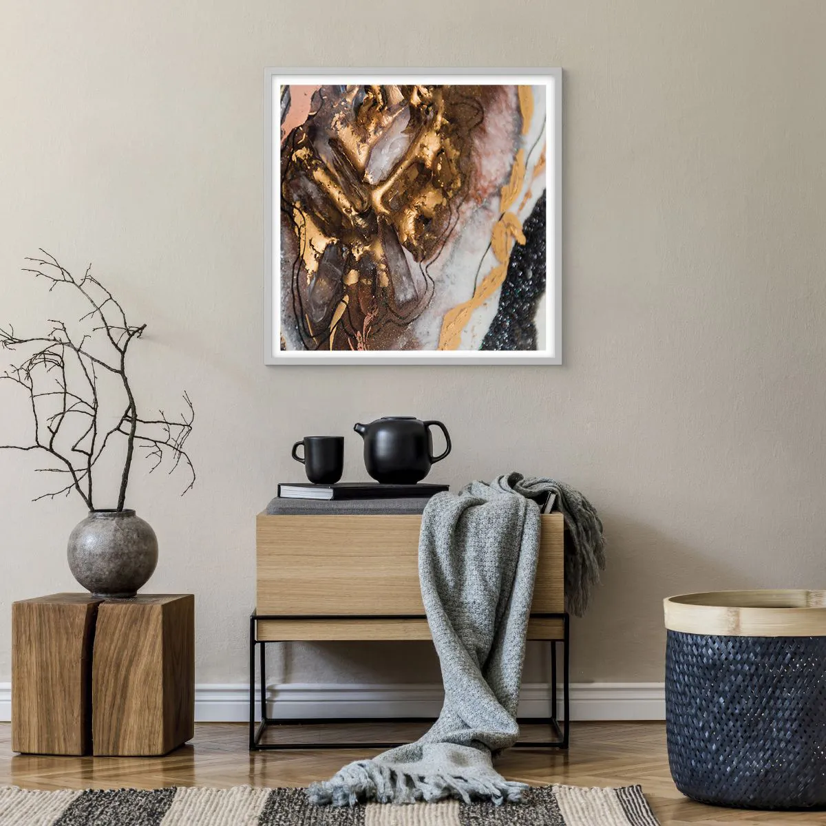 Poster in een witte lijst - Het element aarde - 60x60 cm