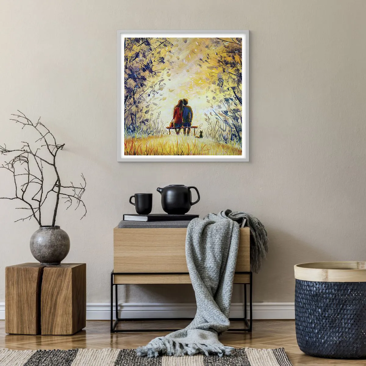 Póster en marco blanco - Un momento mágico - 60x60 cm