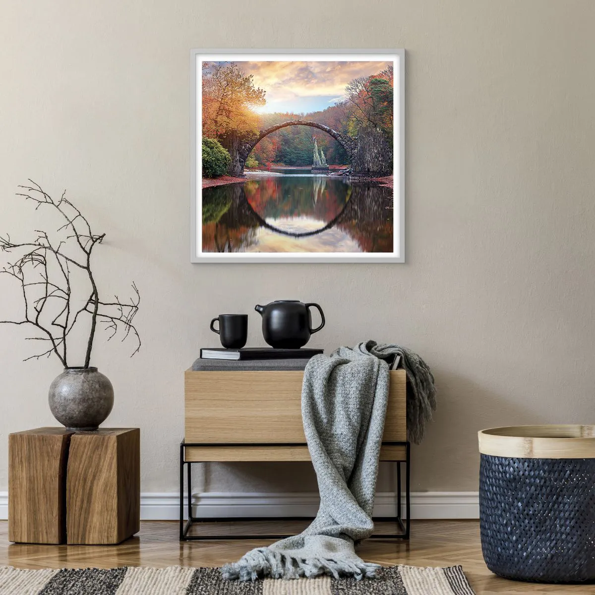 Poster in einem weißen Rahmen - Auf der anderen Seite des Spiegels - 60x60 cm