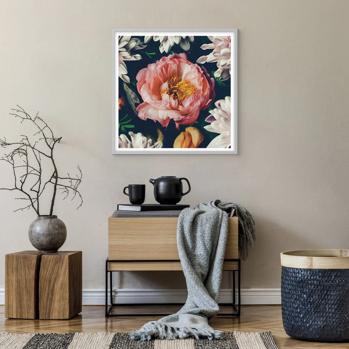 Poster in white frmae - In Baroque Style - 60x60 cm