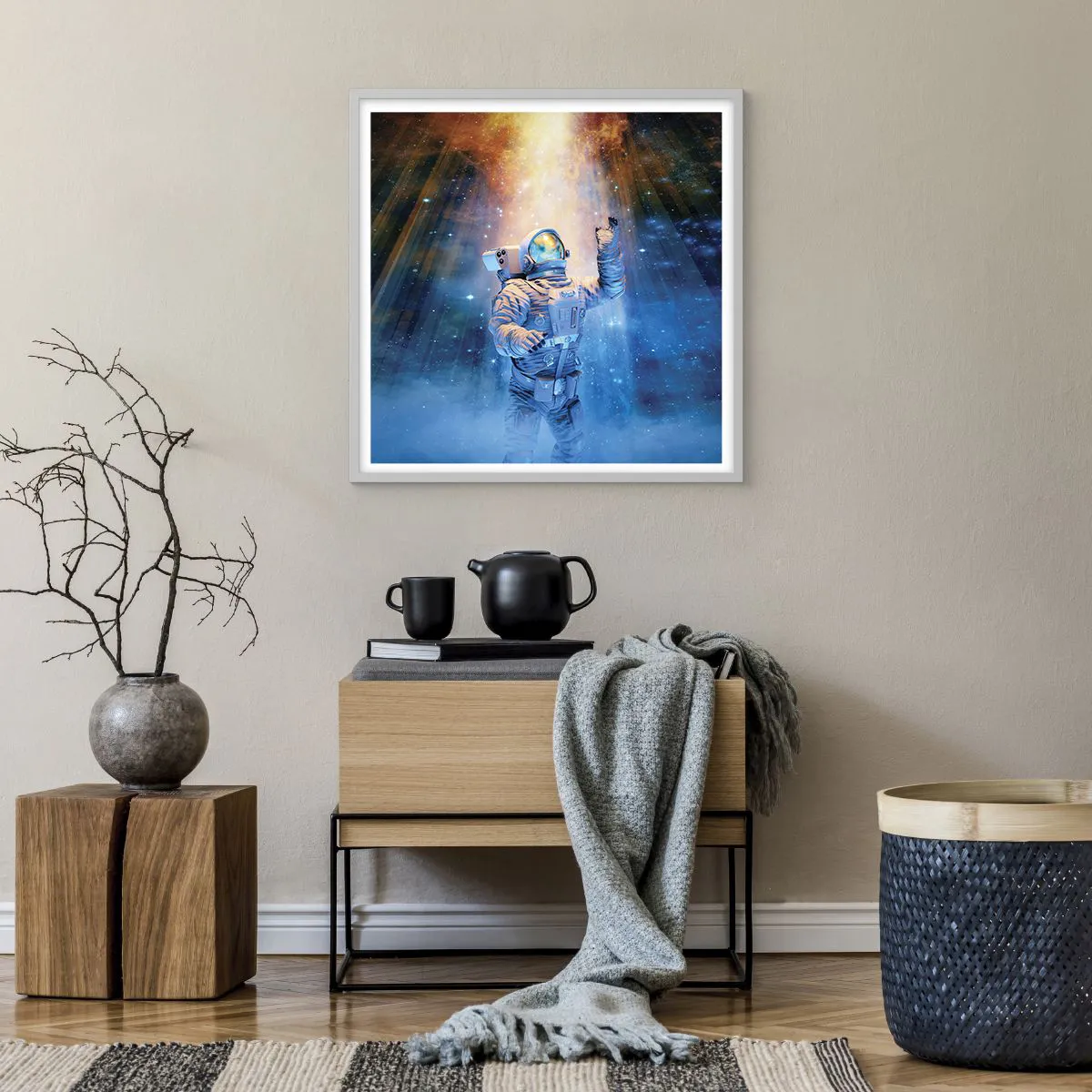 Poster in white frmae - Finally at the Destination - 60x60 cm