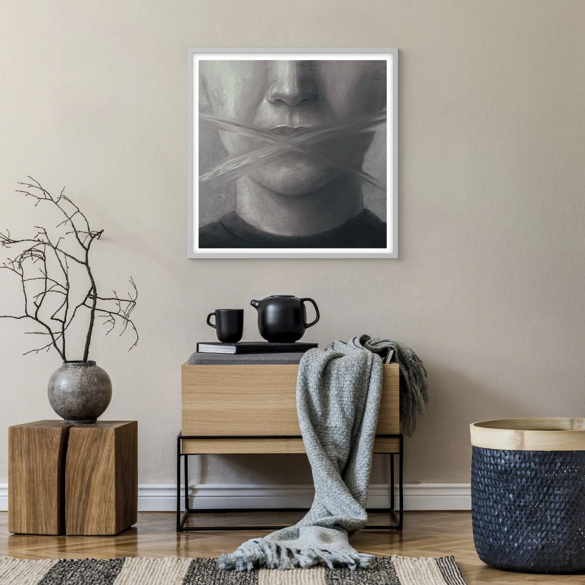 Poszter fekete keretben - Szó nélkül - 60x60 cm