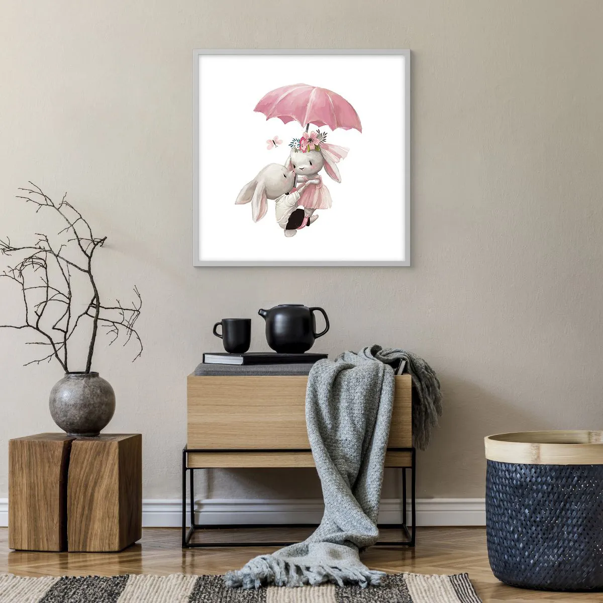 Poster in einem weißen Rahmen - Das ist eben Liebe - 60x60 cm