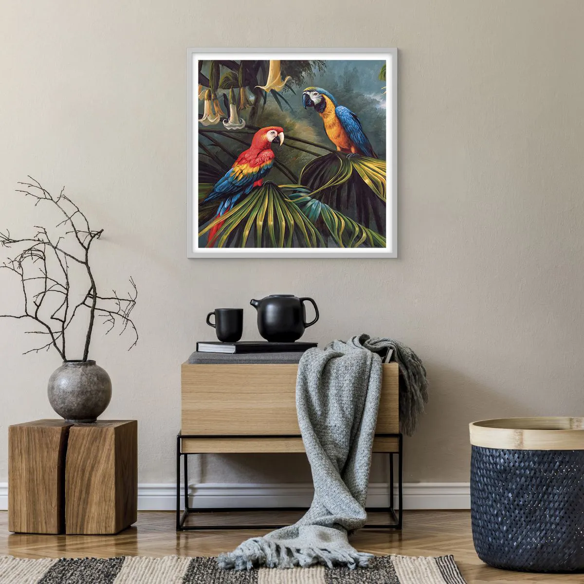 Poster in white frmae - Romanticism in Tropics - 60x60 cm