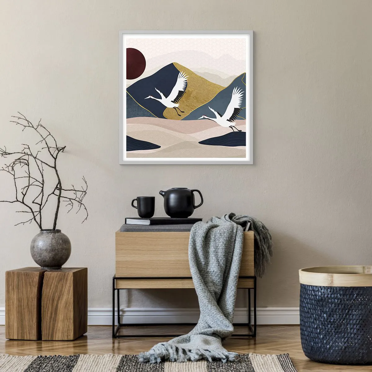 Poster în ramă albă - Și ziua a zburat din nou - 60x60 cm