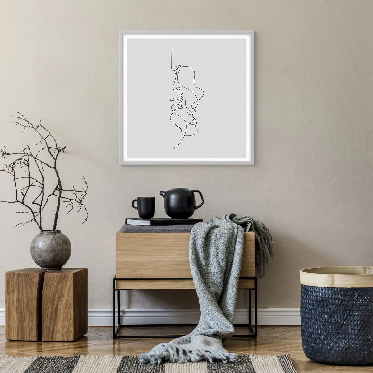 Poster in einem weißen Rahmen - Die Hitze bitterer Begierden - 60x60 cm