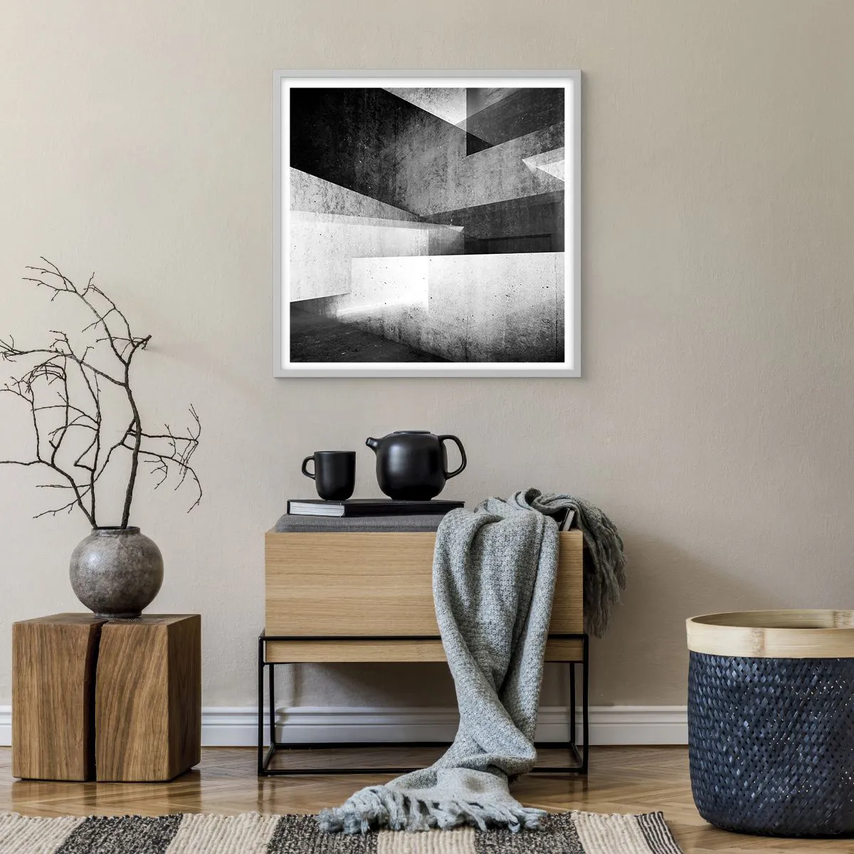 Plakat w białej ramie - Struktura przestrzeni - 60x60 cm