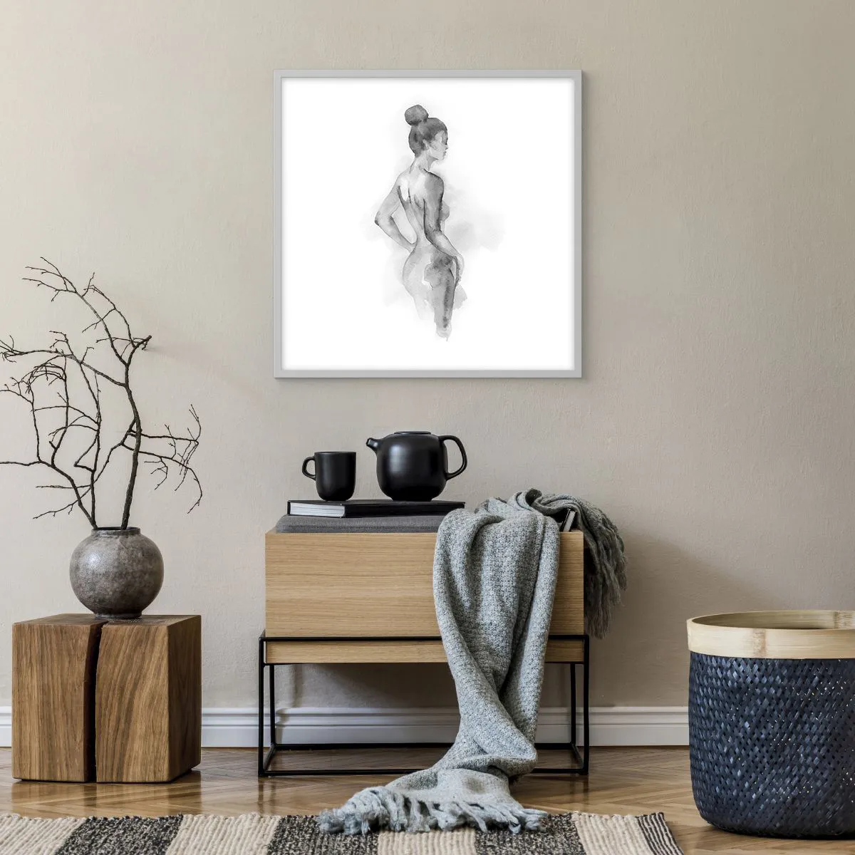 Plakat w białej ramie - Piękna jak malowanie - 60x60 cm