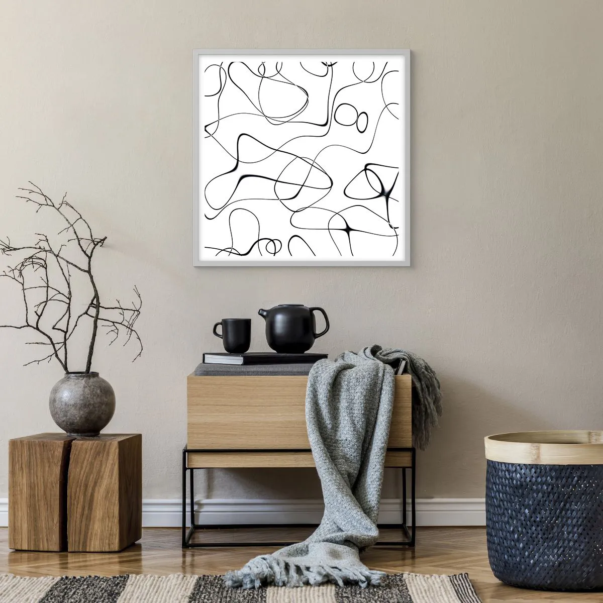 Poster în ramă albă - Căile vieții, căile destinului - 60x60 cm