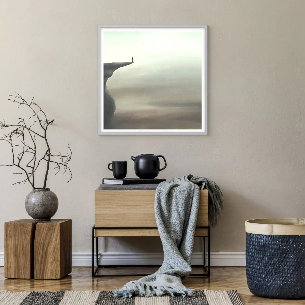 Poster in white frmae - Upwards, Naturally! - 60x60 cm