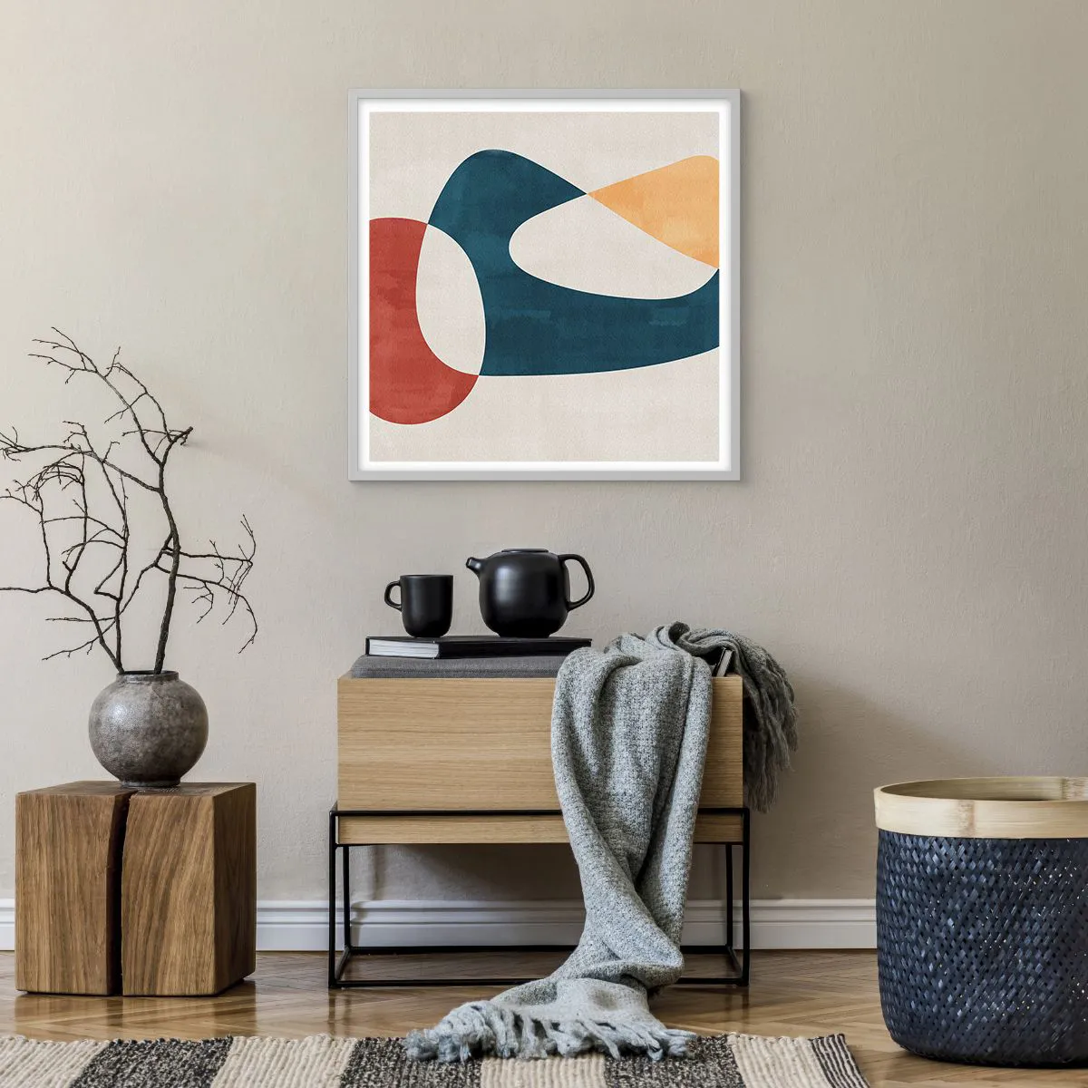 Poster in cornice bianca - Influenze e metamorfosi - 60x60 cm