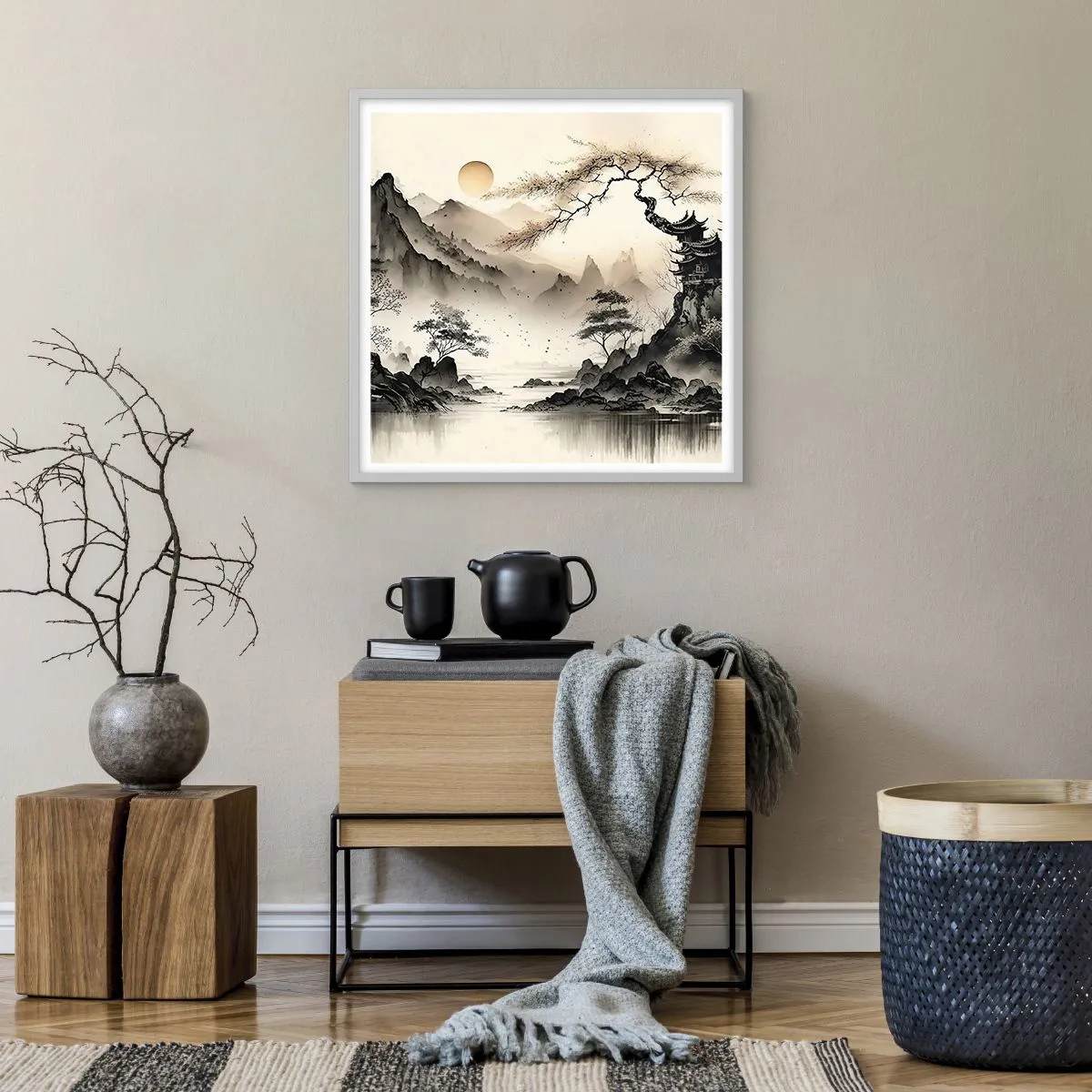 Affiche dans un cadre blanc - Poster - Le charme unique de l'Orient - 60x60 cm