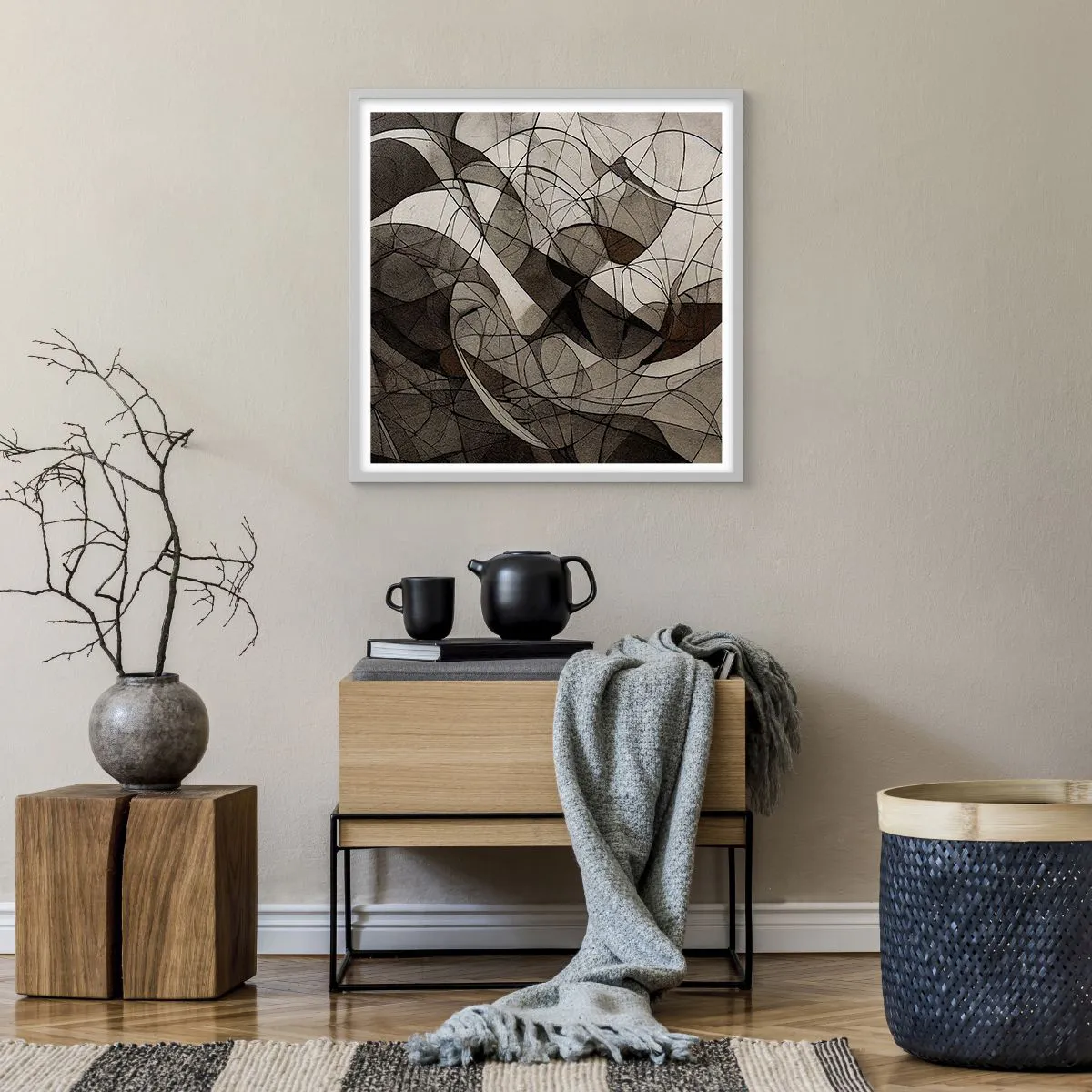 Plagát v bielom ráme - Obeh farieb Zeme - 60x60 cm