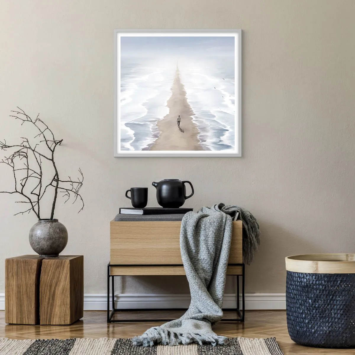 Poster in einem weißen Rahmen - Glänzende Zukunft - 60x60 cm