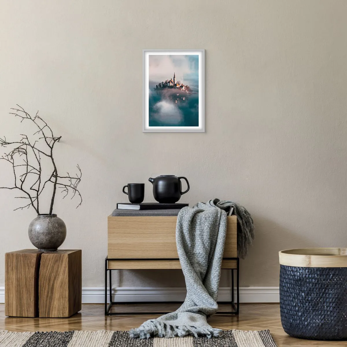 Affiche dans un cadre blanc - Poster - Île de rêve - 30x40 cm