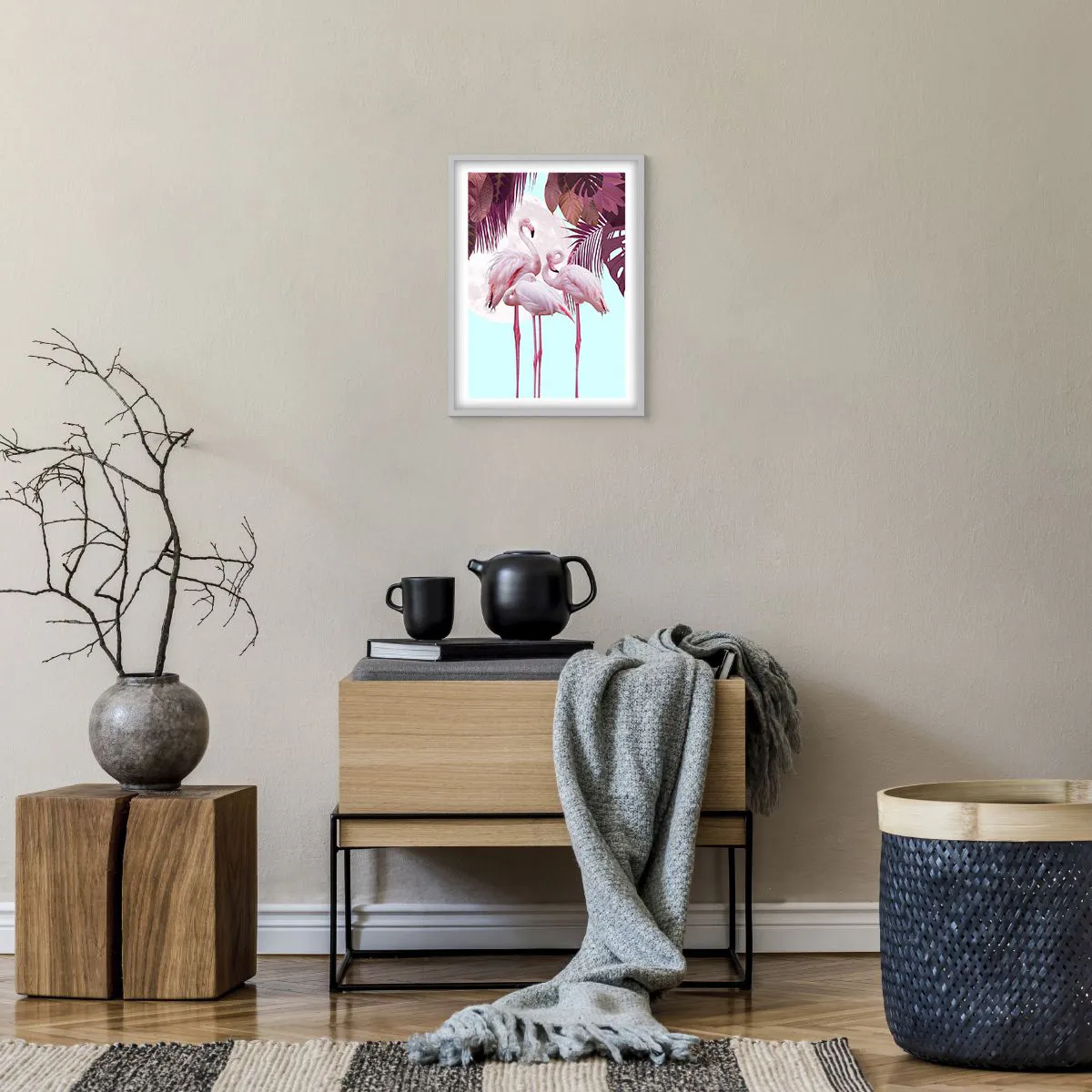 Poster in een witte lijst - Drie vogel genaden - 30x40 cm