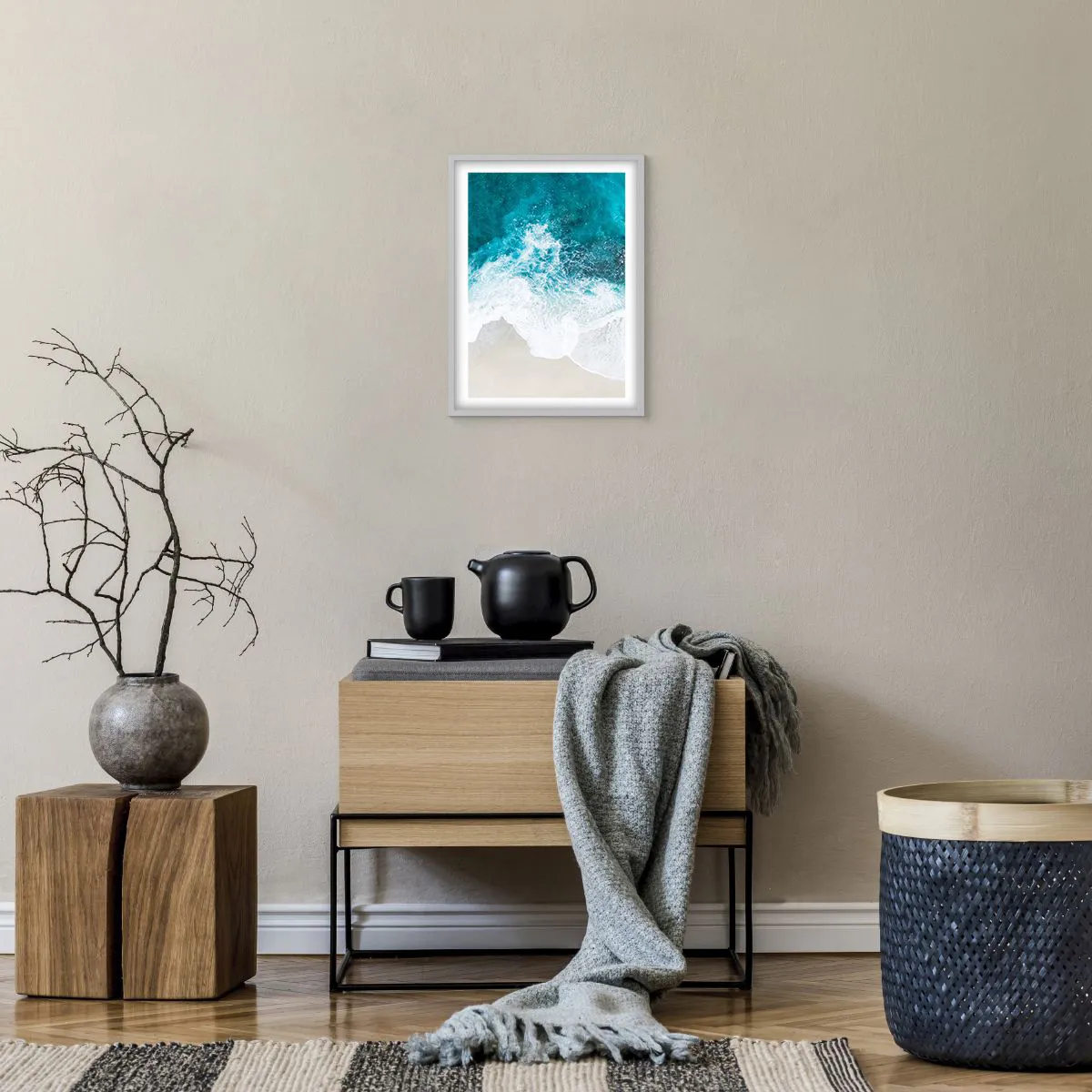 Plakat i hvid ramme - Naturlig kærtegn - 30x40 cm