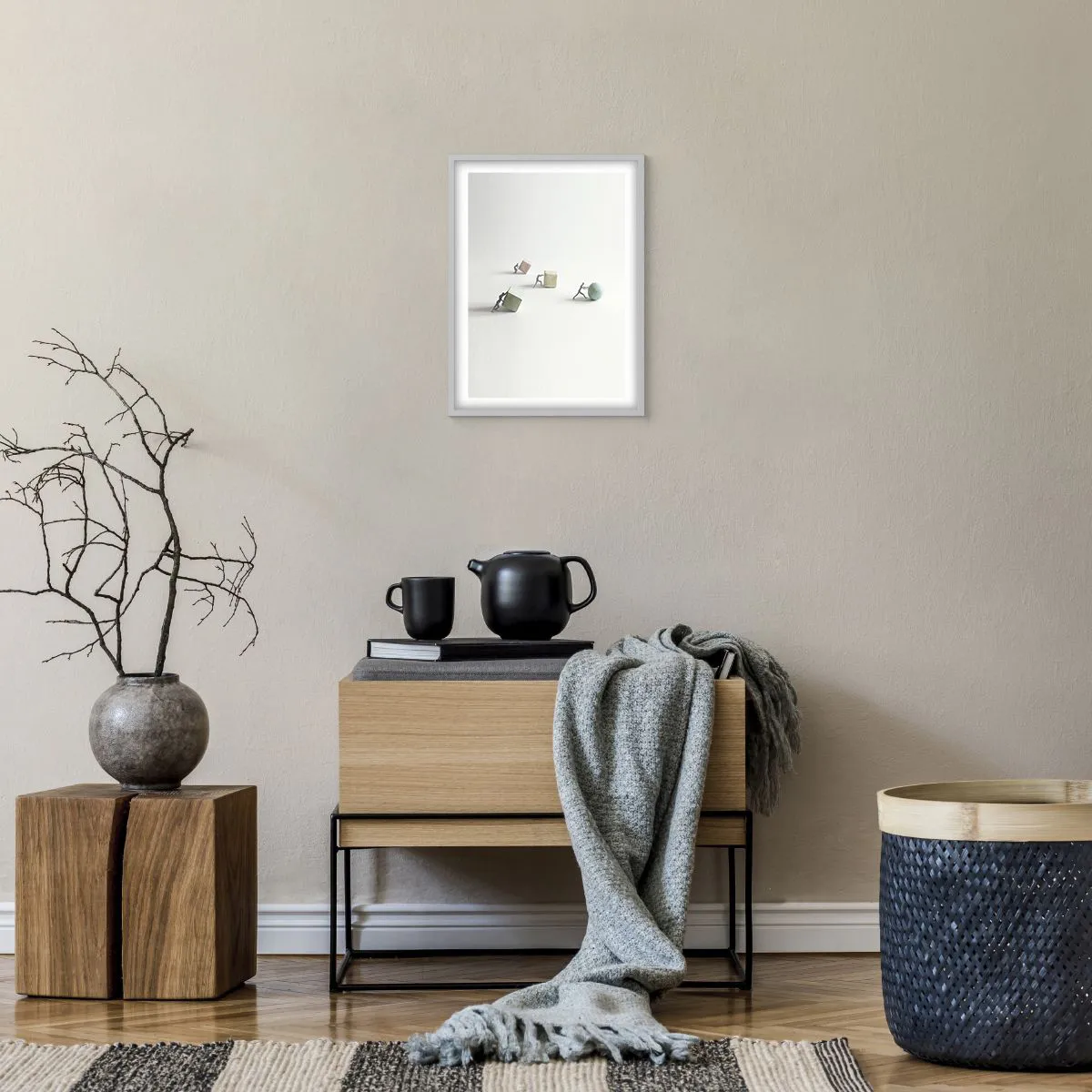 Plagát v bielom ráme - Život samotný - 30x40 cm