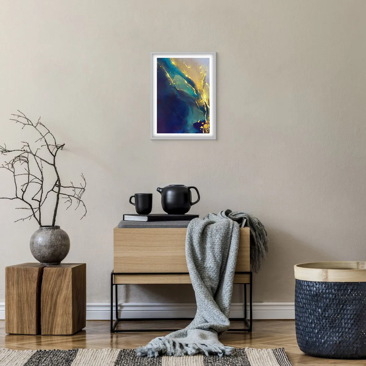 Poster in white frmae - Golden Flood - 30x40 cm