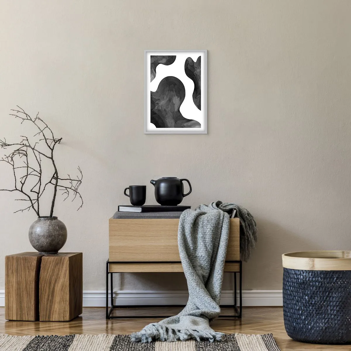 Affiche dans un cadre blanc - Poster - La route du lait - 30x40 cm