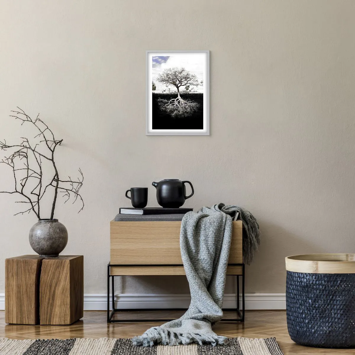 Poster in einem weißen Rahmen - Die Natur der Welt entdecken - 30x40 cm