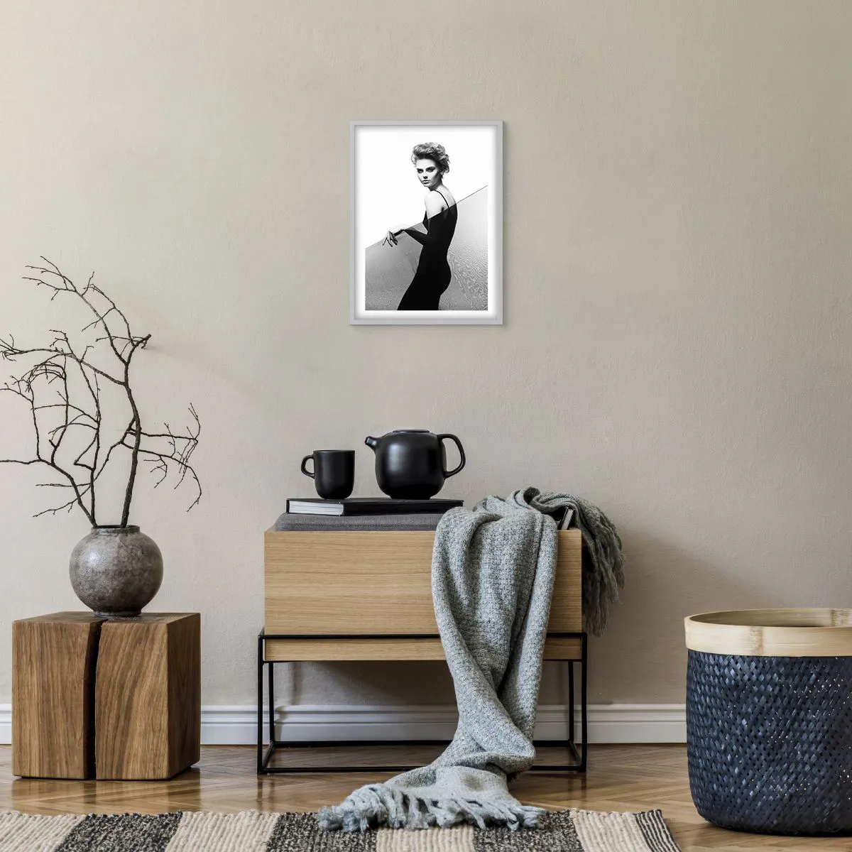 Affiche dans un cadre blanc - Poster - Regard magnétique - 30x40 cm