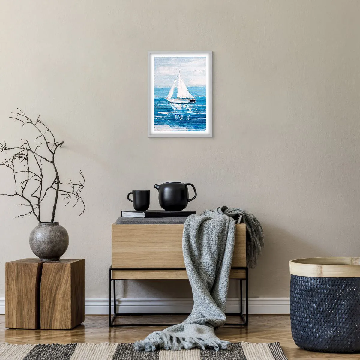 Affiche dans un cadre blanc - Poster - Avec un ami à mes côtés - 30x40 cm