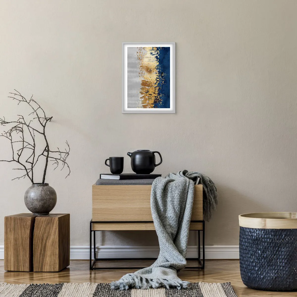 Poster in einem weißen Rahmen - Moderne Komposition mit Glanz - 30x40 cm