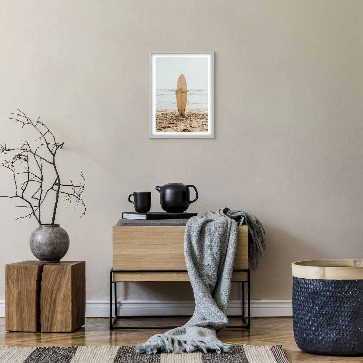 Poster in cornice bianca - Amore per le onde - 30x40 cm