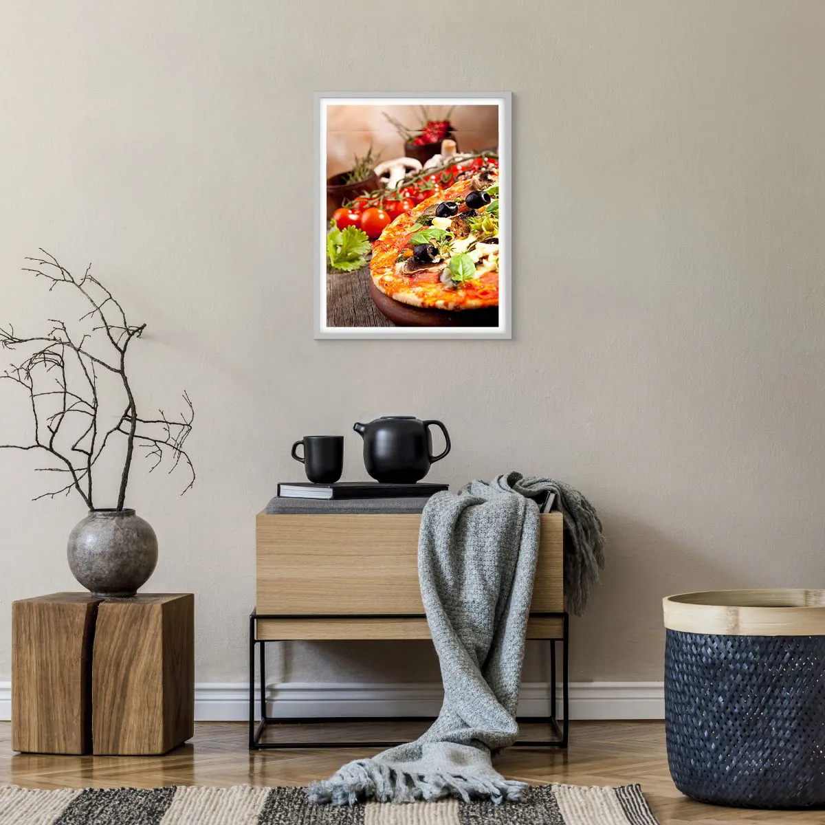 Affisch i vit ram - Ingredienser ur jorden - 40x50 cm