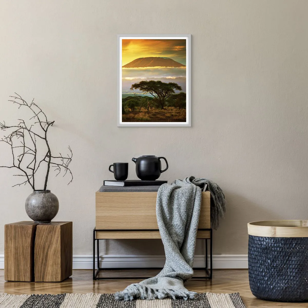 Plakat i hvid ramme - En rejsendes drøm - 40x50 cm