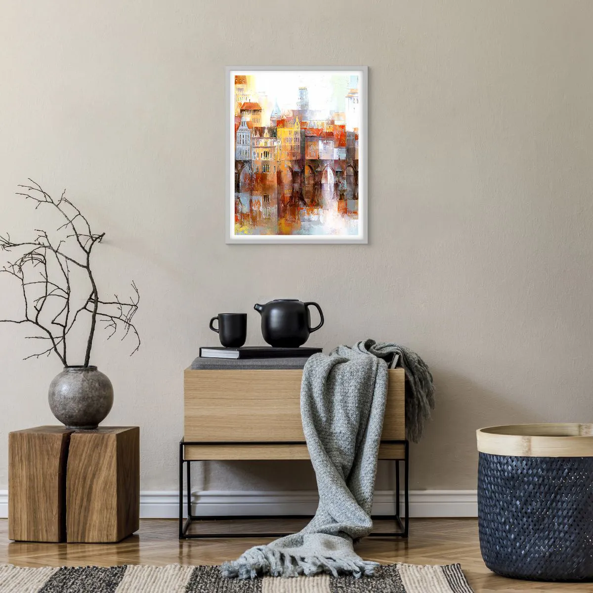 Poster in einem weißen Rahmen - Schön ist es auch unter der Brücke - 40x50 cm