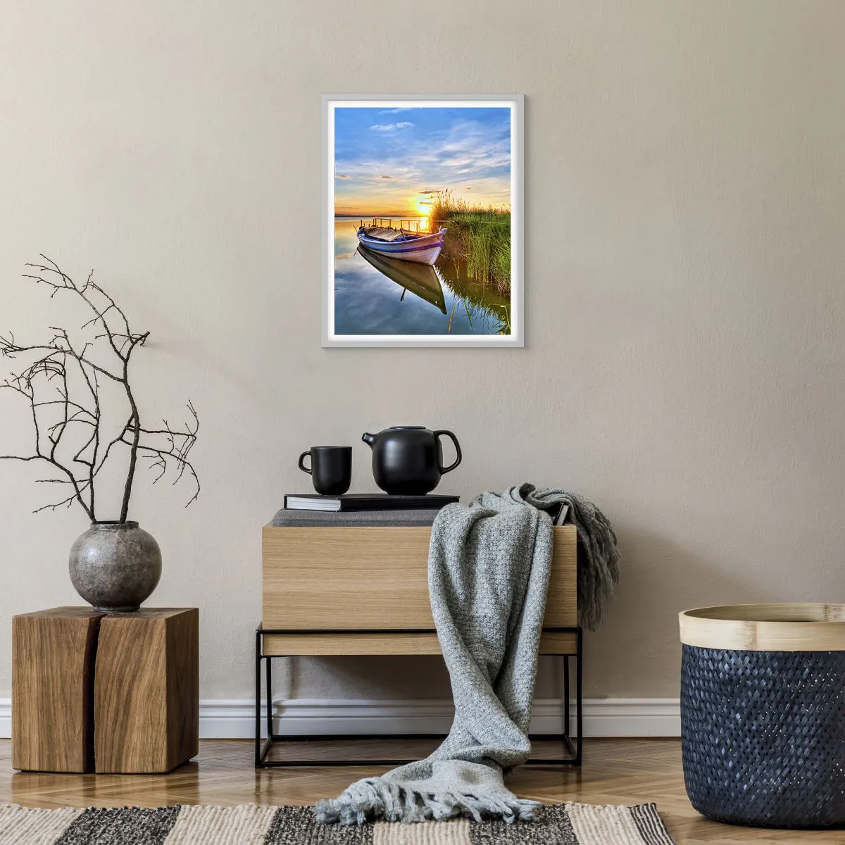 Affiche dans un cadre blanc - Poster - La crique où les rêves deviennent réalité - 40x50 cm