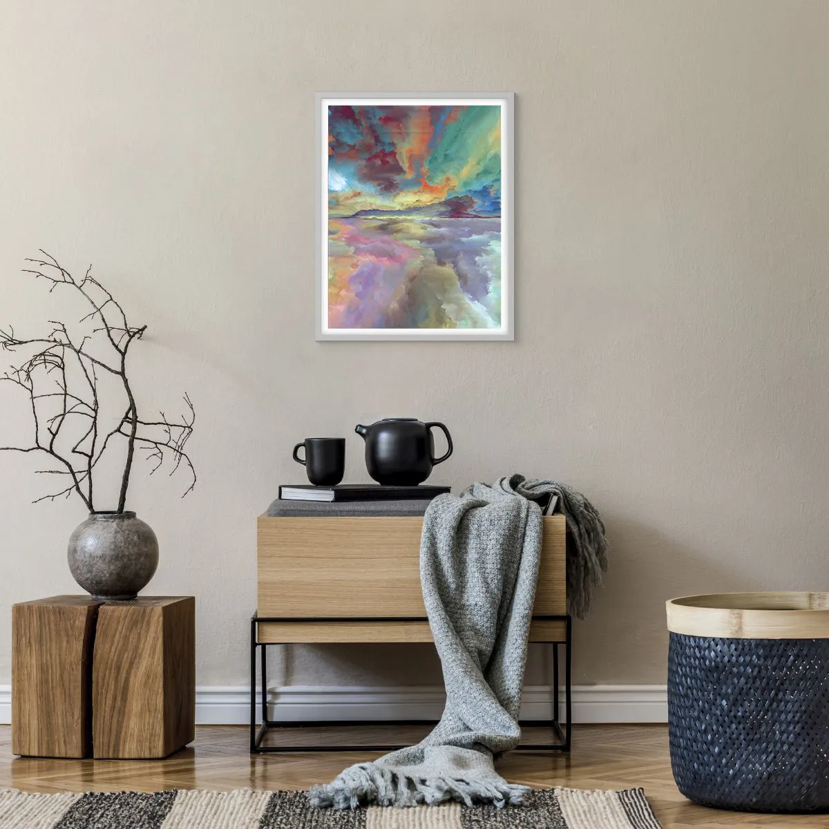 Affiche dans un cadre blanc - Poster - Deux paradis - 40x50 cm