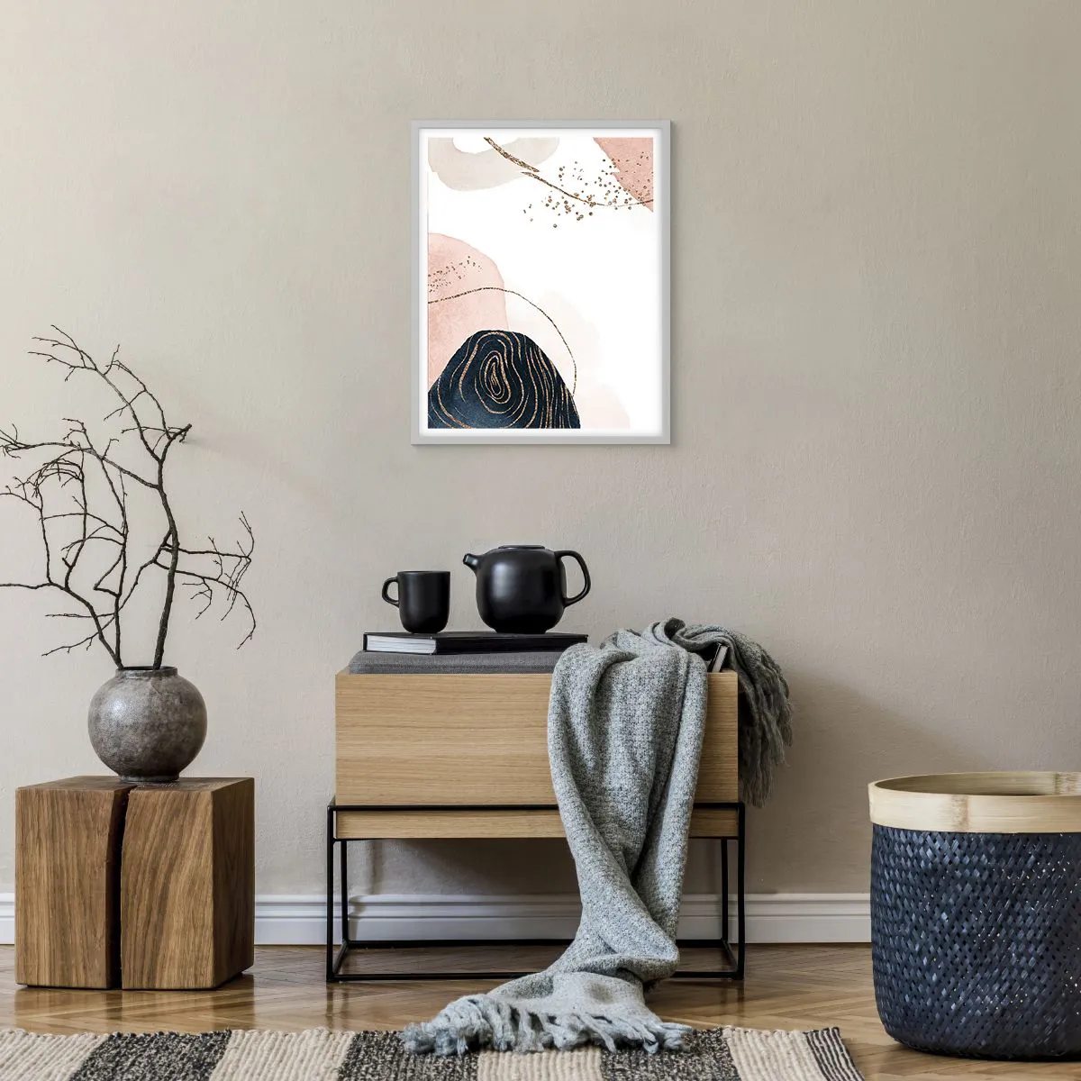 Poszter fekete keretben - Minden folyik - 40x50 cm