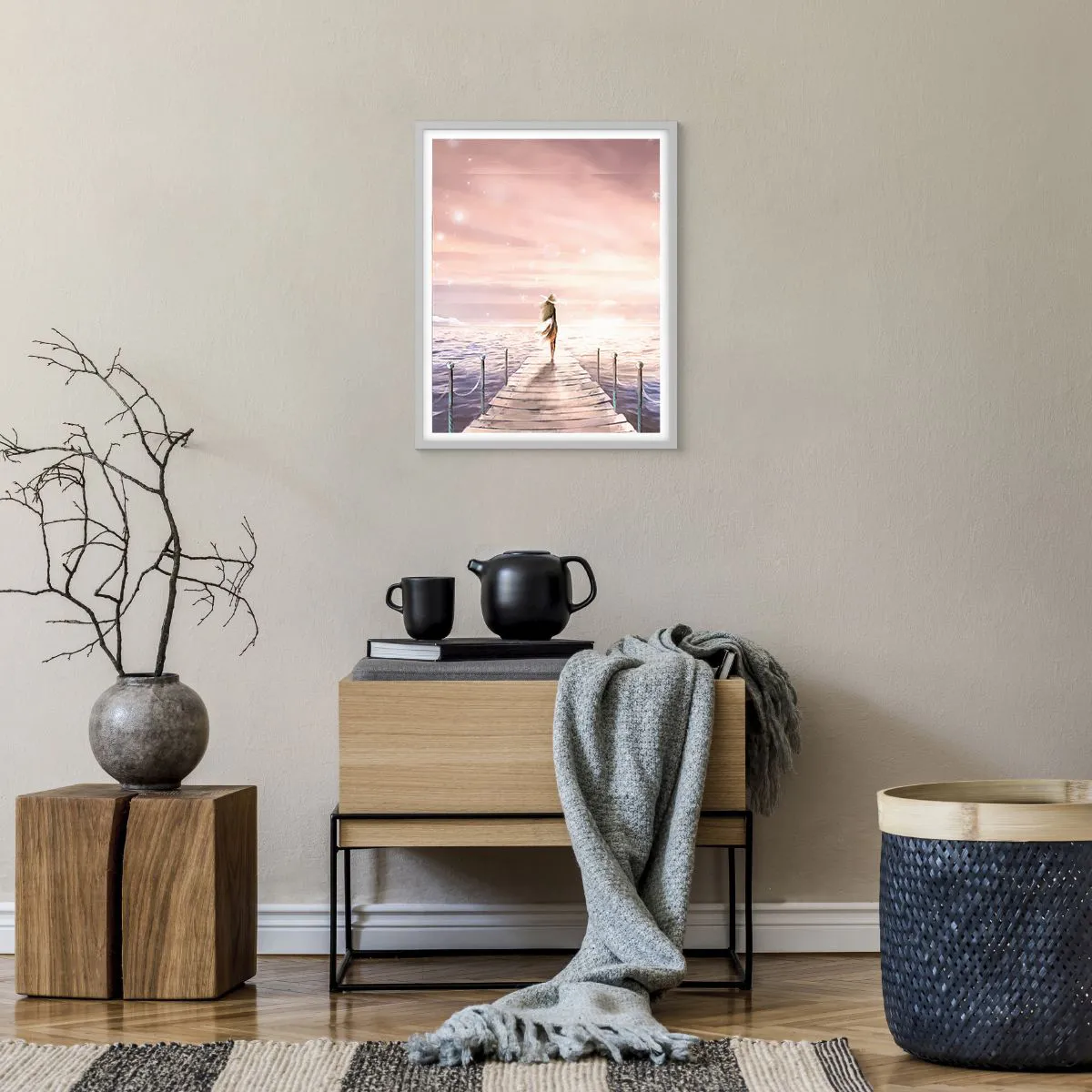 Plakat i hvid ramme - I lyset af en drøm - 40x50 cm