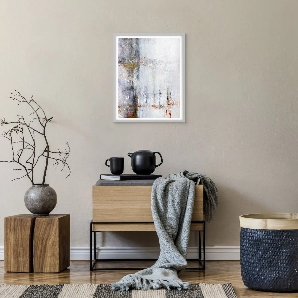 Affisch i vit ram - Bakom luftridån - 40x50 cm