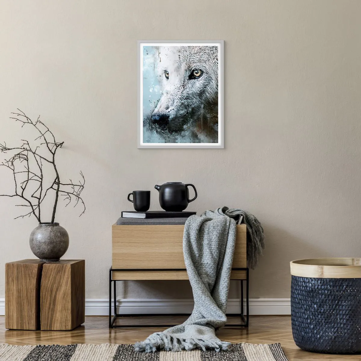 Poster in einem weißen Rahmen - Lerne die Wolfsseele kennen - 40x50 cm