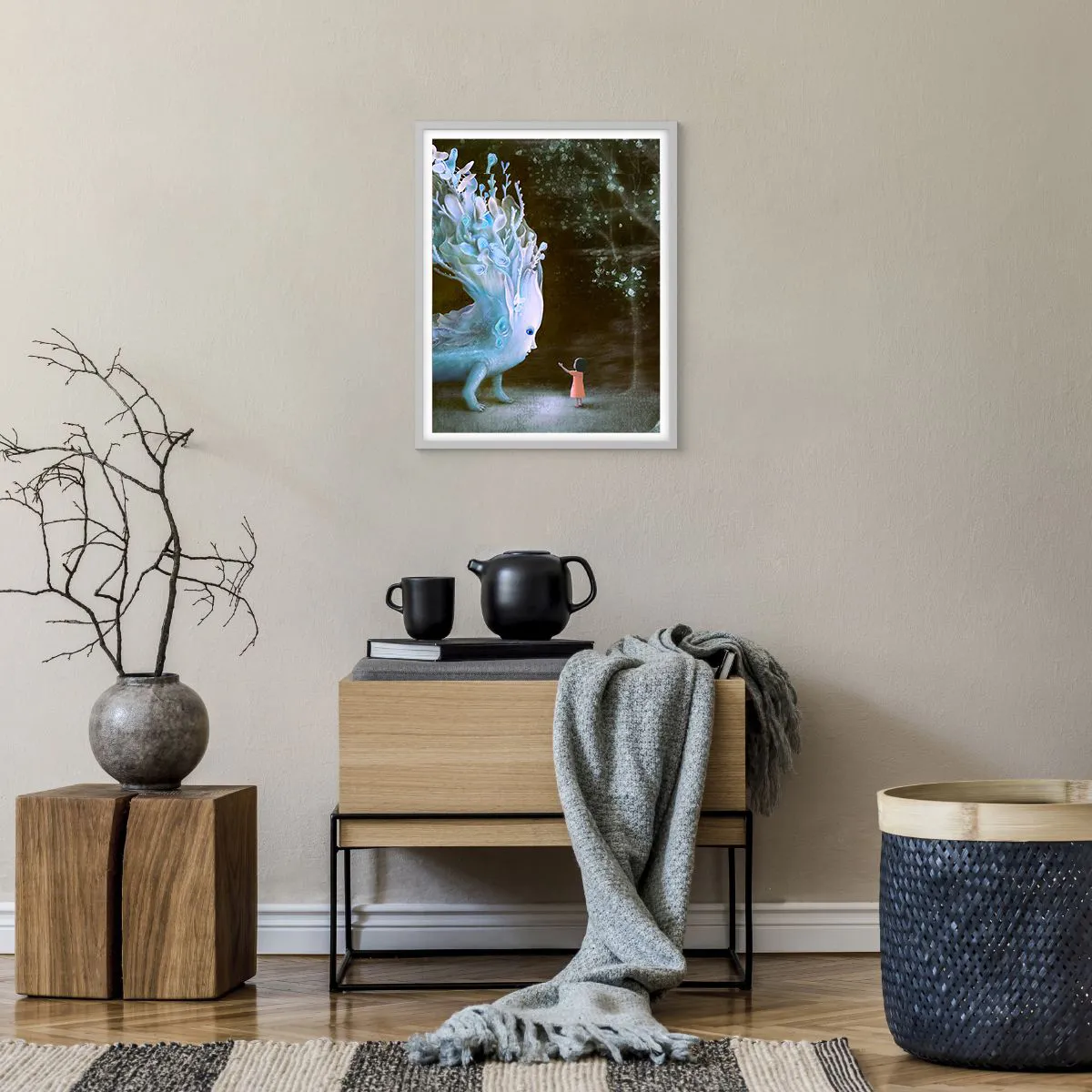 Poster in white frmae - Fantastic Encounter - 40x50 cm