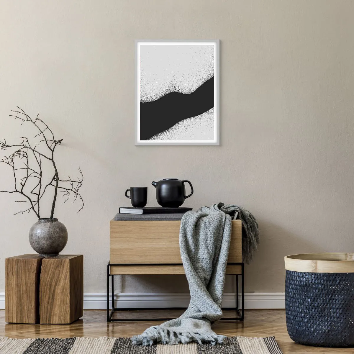 Poster in einem weißen Rahmen - Flüssiges Gleichgewicht - 40x50 cm