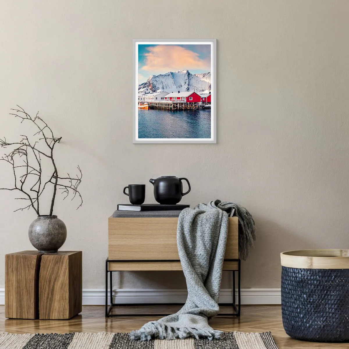 Affiche dans un cadre blanc - Poster - Retraite dans le nord - 40x50 cm