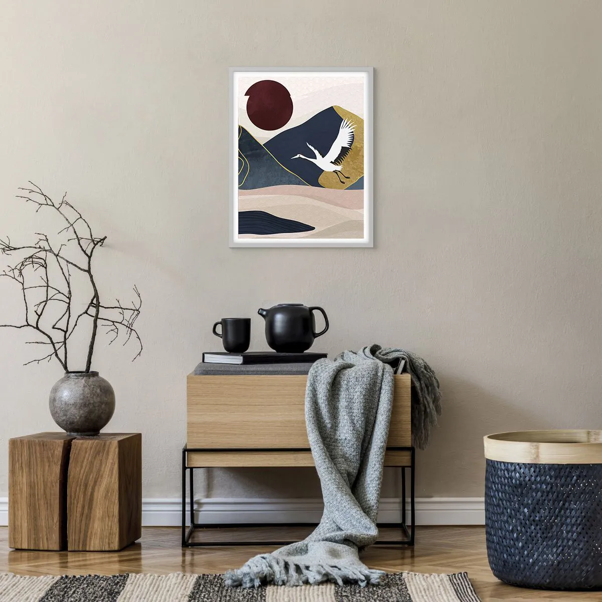 Affiche dans un cadre blanc - Poster - Encore une fois, la journée s'est ÉCOULÉE - 40x50 cm