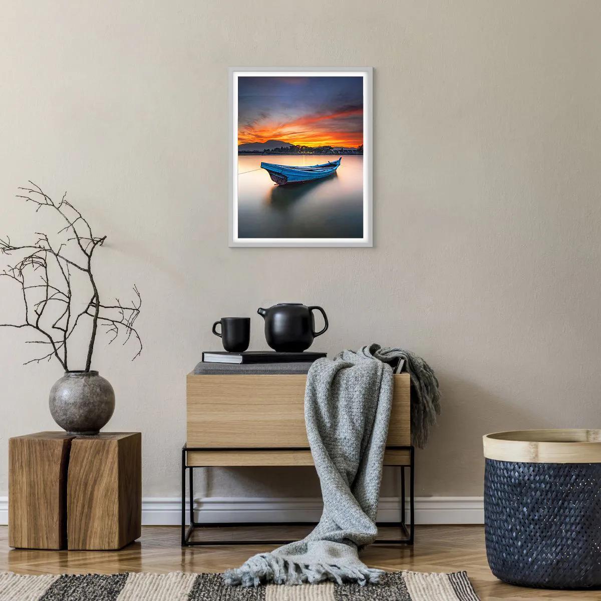 Affiche dans un cadre blanc - Poster - Une bonne nuit arrive - 40x50 cm